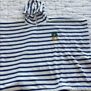 Bobo Choses Blue and White Striped Hooded Towel